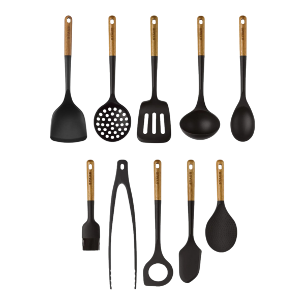 Staub Silicone Kitchen Utensil Set – 10-Piece Silicone & Wood Tools