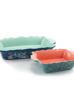 Urban Market Life On The Farm 2 Piece Stoneware Bakeware Pan Set In Assorted Colors