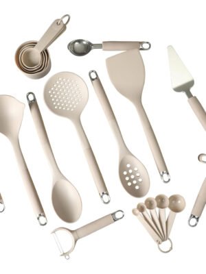 Gibson Home Burchette 20 Piece Nylon Kitchen Gadget & Tool Set in Taupe