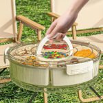 Round Plastic Food Storage Organizer with Lid