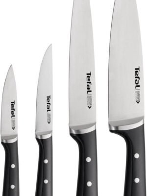 Tefal ice force k2324s74 - knife set - 4-piece - paring knife, chef's knife, kitchen knife and carving knife - stainless steel - dishwasher safe