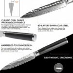 Damascus Steel Fruit and Fillet Knife Vintage Wood Handle Chef Knife