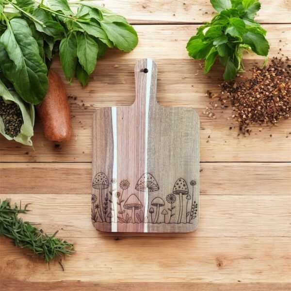 Cacti Acacia Cutting Board, Engraved Cutting Board, Cactus