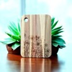 Flower Cutting Board, Acacia Cutting Board, Engraved Cutting Board
