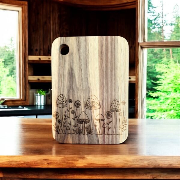 Floral Acacia Cutting Board, Engraved Cutting Board