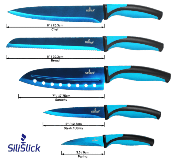 Kitchen Knife Set - Titanium Coated Blades