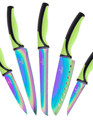 Kitchen Knife Set - Green Handle