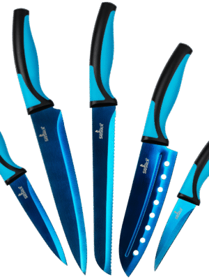 Kitchen Knife Set - Titanium Coated Blades