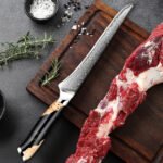 6-Inch Damascus Utility Knife 67-Layer Razor Sharp Boning Knife Black