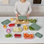Container Culture 12-Piece Airtight Glass Food Storage Set with Lids, 25.35oz & 40.57oz Mixed Sizes - Soft Sage