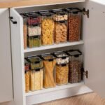 NNEOBA Food Storage Containers Kitchen Storage Organization Kitchen Storage Box Jars Ducts Storage for Kitchen PET Food Storage Box Lid