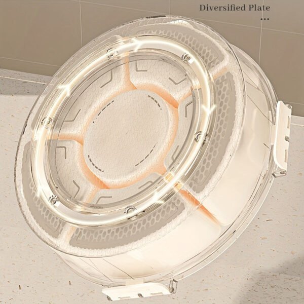 Round Plastic Food Storage Organizer with Lid