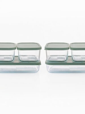 Container Culture 12-Piece Airtight Glass Food Storage Set with Lids, 25.35oz & 40.57oz Mixed Sizes - Soft Sage
