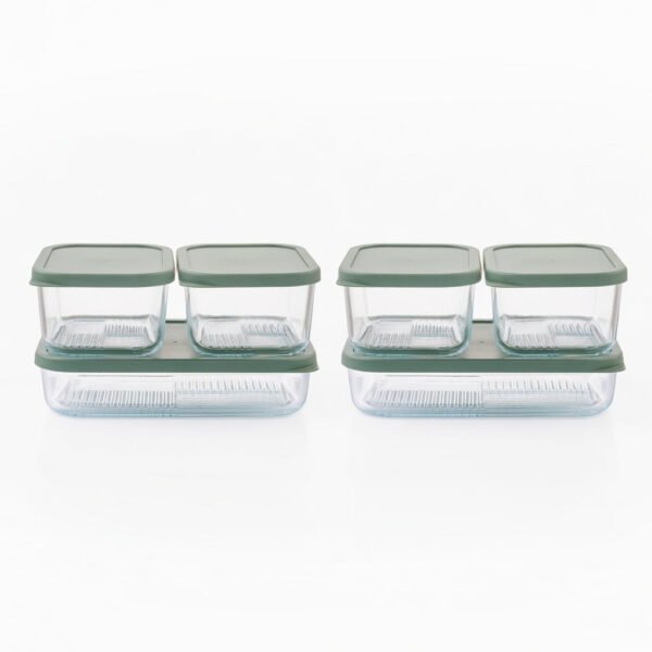 Container Culture 12-Piece Airtight Glass Food Storage Set with Lids, 25.35oz & 40.57oz Mixed Sizes - Soft Sage