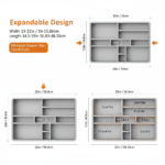 Large Expandable Kitchen Drawer Organizer | 9-Compartment Adjustable Utensil & Cutlery Tray